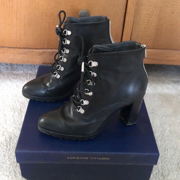 Combat leather boots with lug platform - Picture 2 of 6